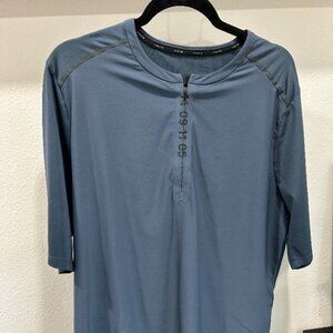 Nike Men's Blue 14 09 11 05 Short Sleeve Running Shirt w/ quarter zip - Size XL